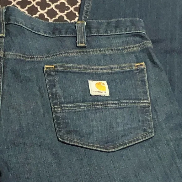 Carhartt BD2804M Mens 36X28 Relaxed Fit Rugged Flex 5 Pocket Jeans Denim Blue - Picture 3 of 10